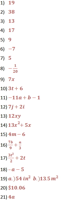 Algebraic Expressions